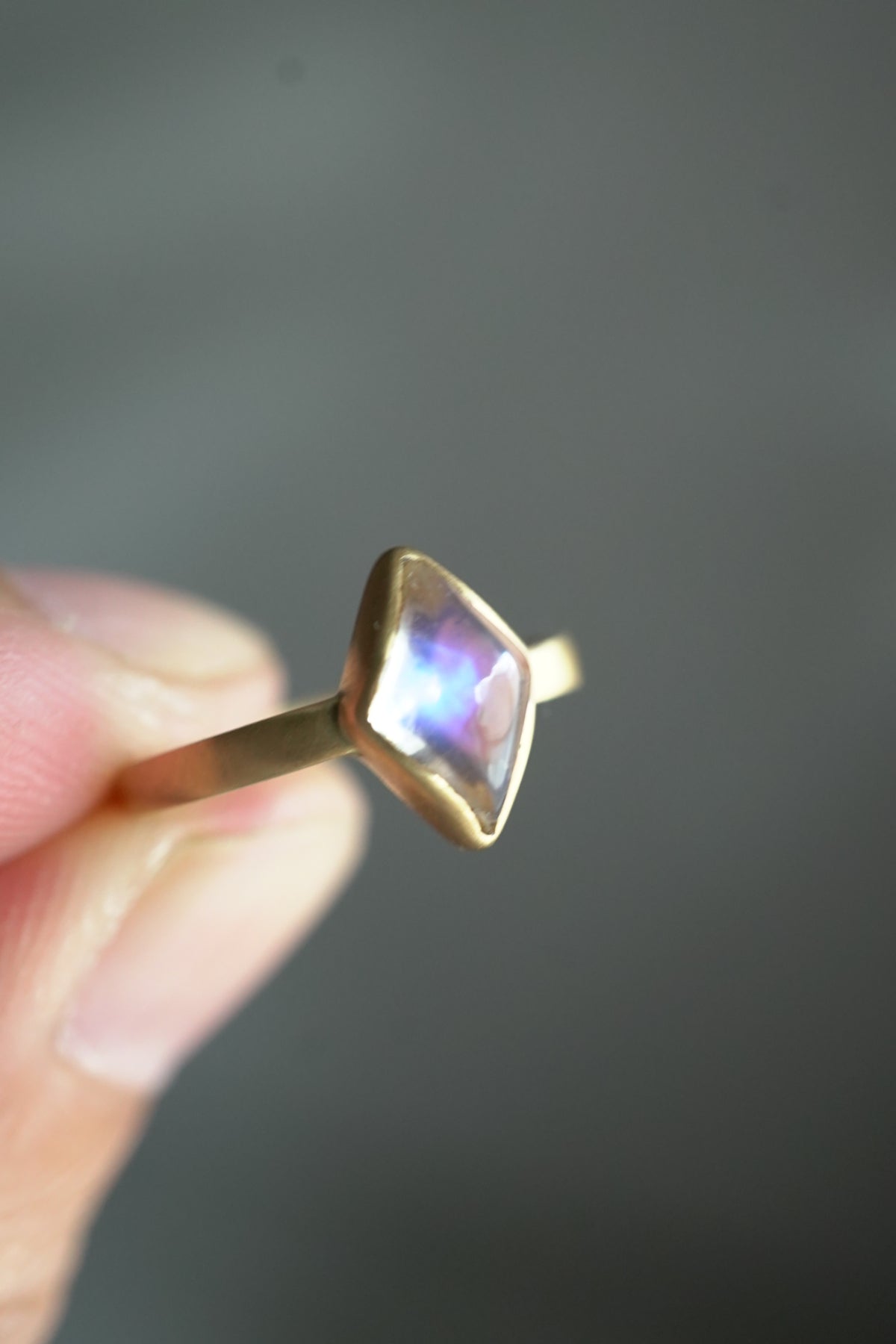 18K flat band ring ( rhombus )