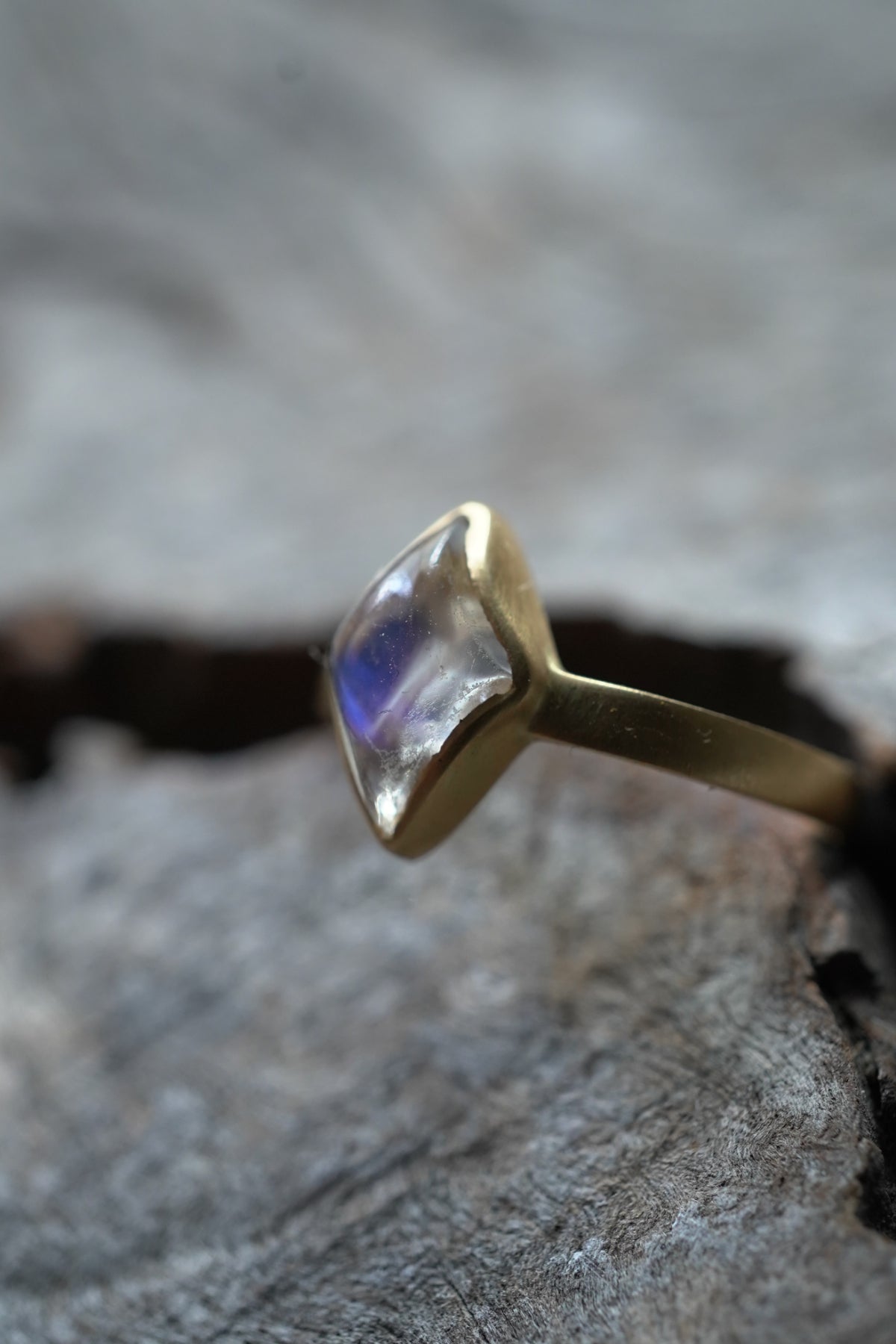 18K flat band ring ( rhombus )
