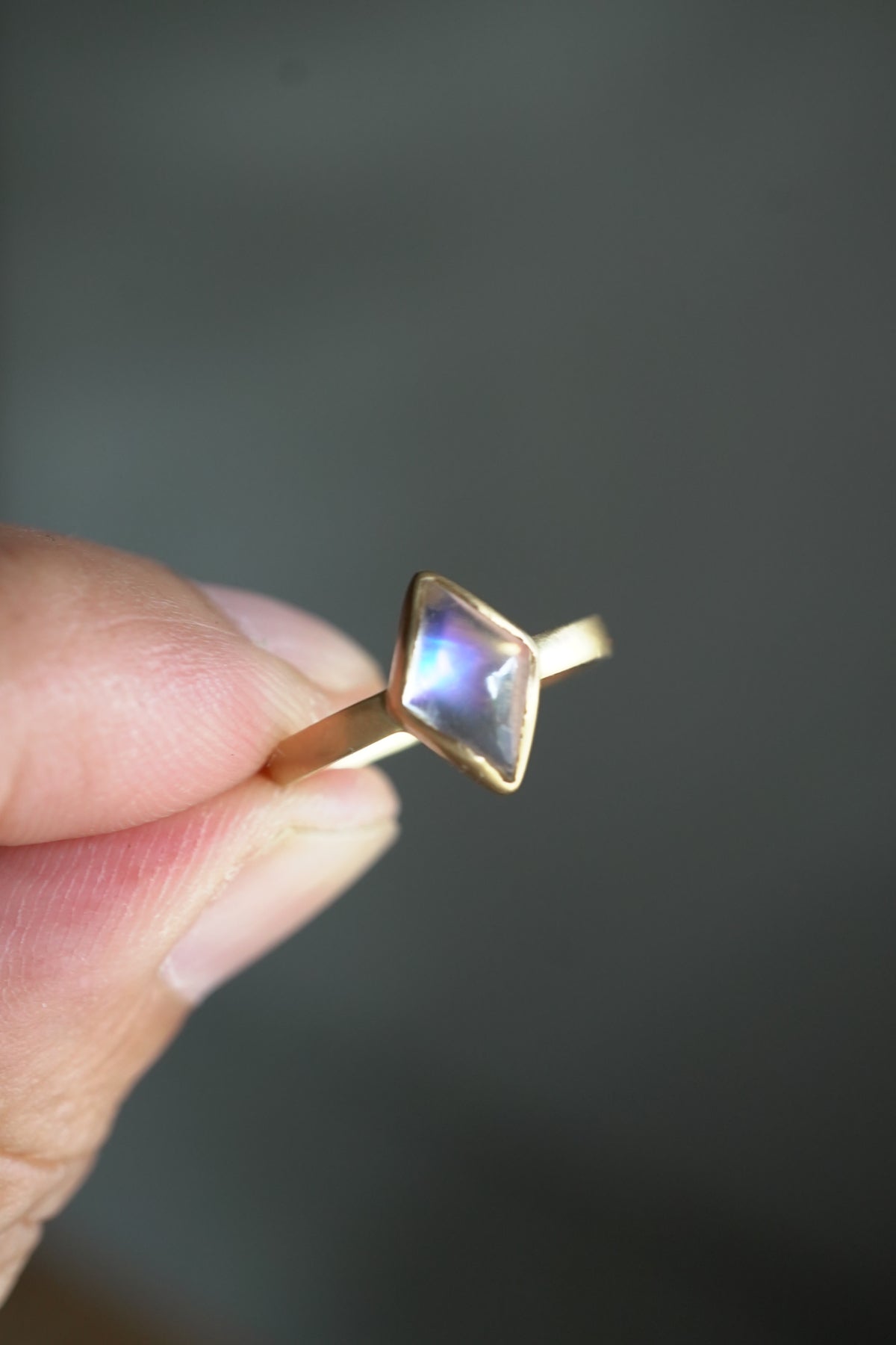 18K flat band ring ( rhombus )