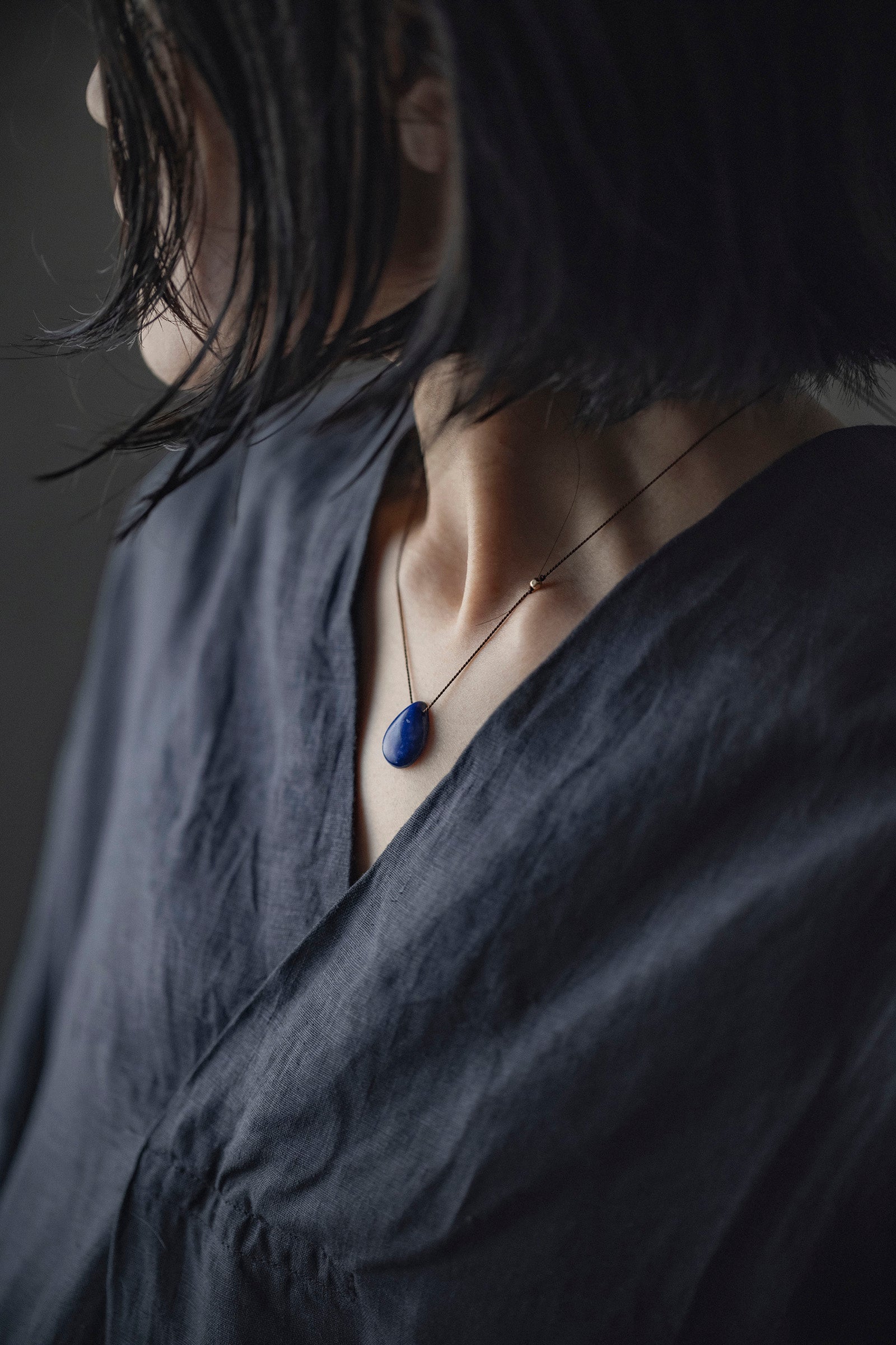 silk cord necklace (elestial quartz)