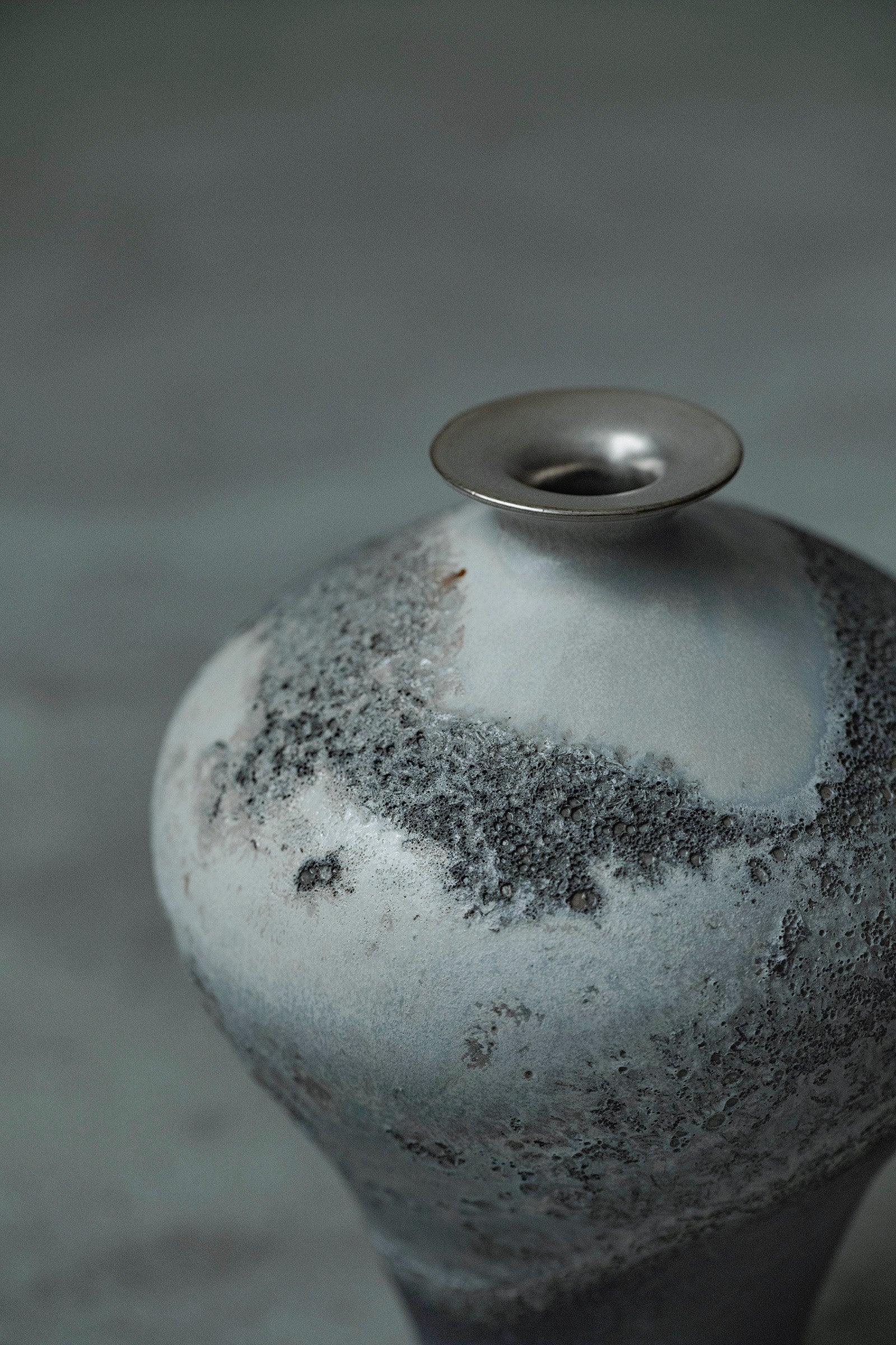 Ryuta Fukumura Silver Carbide Flower Vase 57
