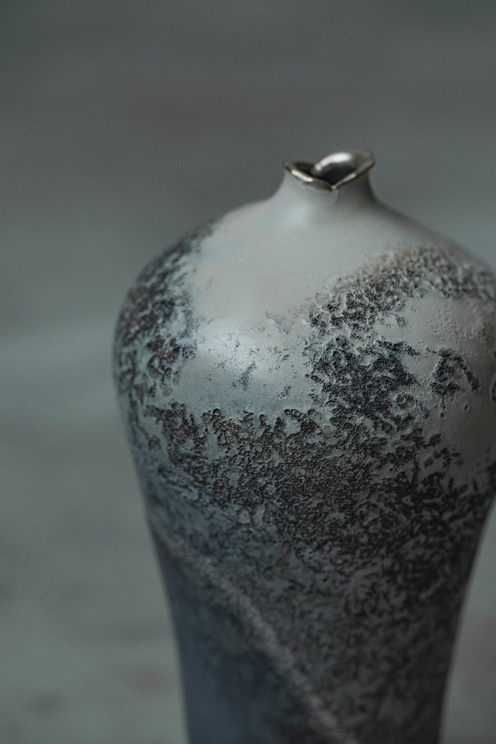 Ryuta Fukumura Silver Carbide Flower Vase 57