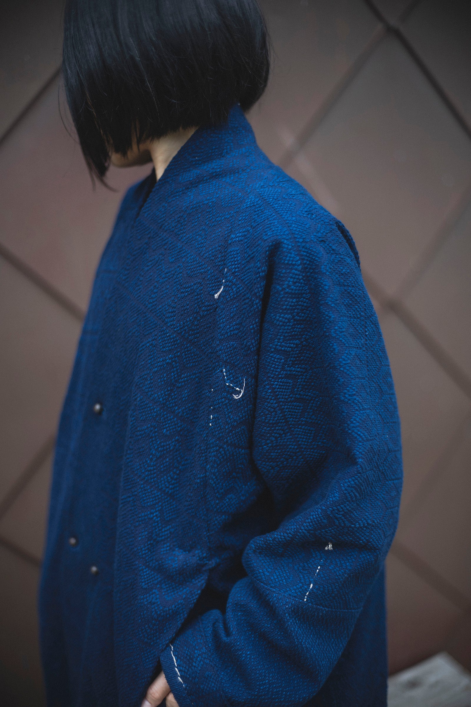 居相　百七十三　青藍刺子木綿文様羽織　　　