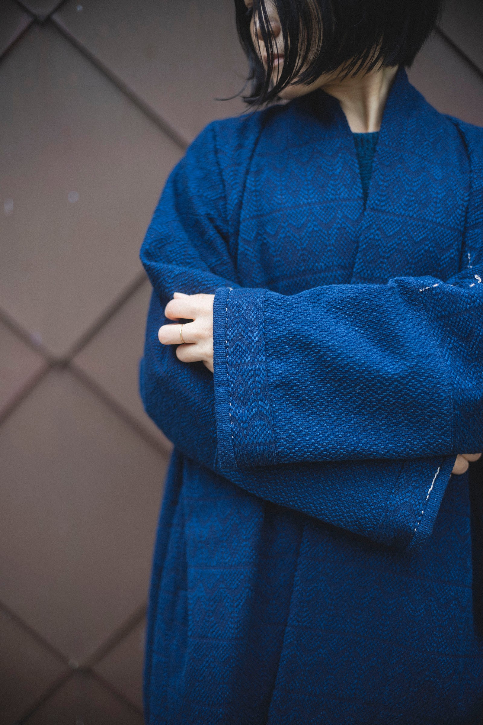 居相　百七十三　青藍刺子木綿文様羽織　　　