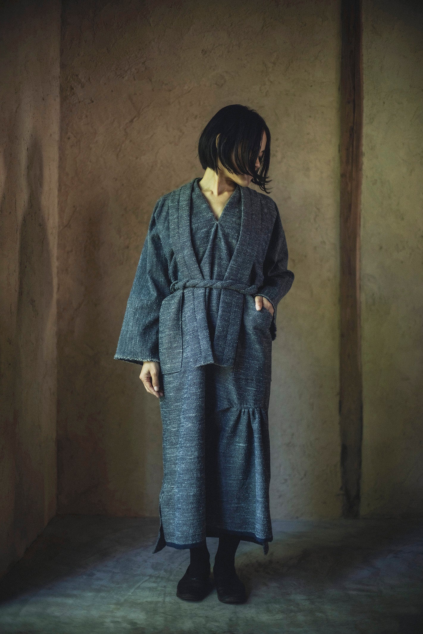 居相 百四十五 青耀毛絹長襟身衣　　　　　