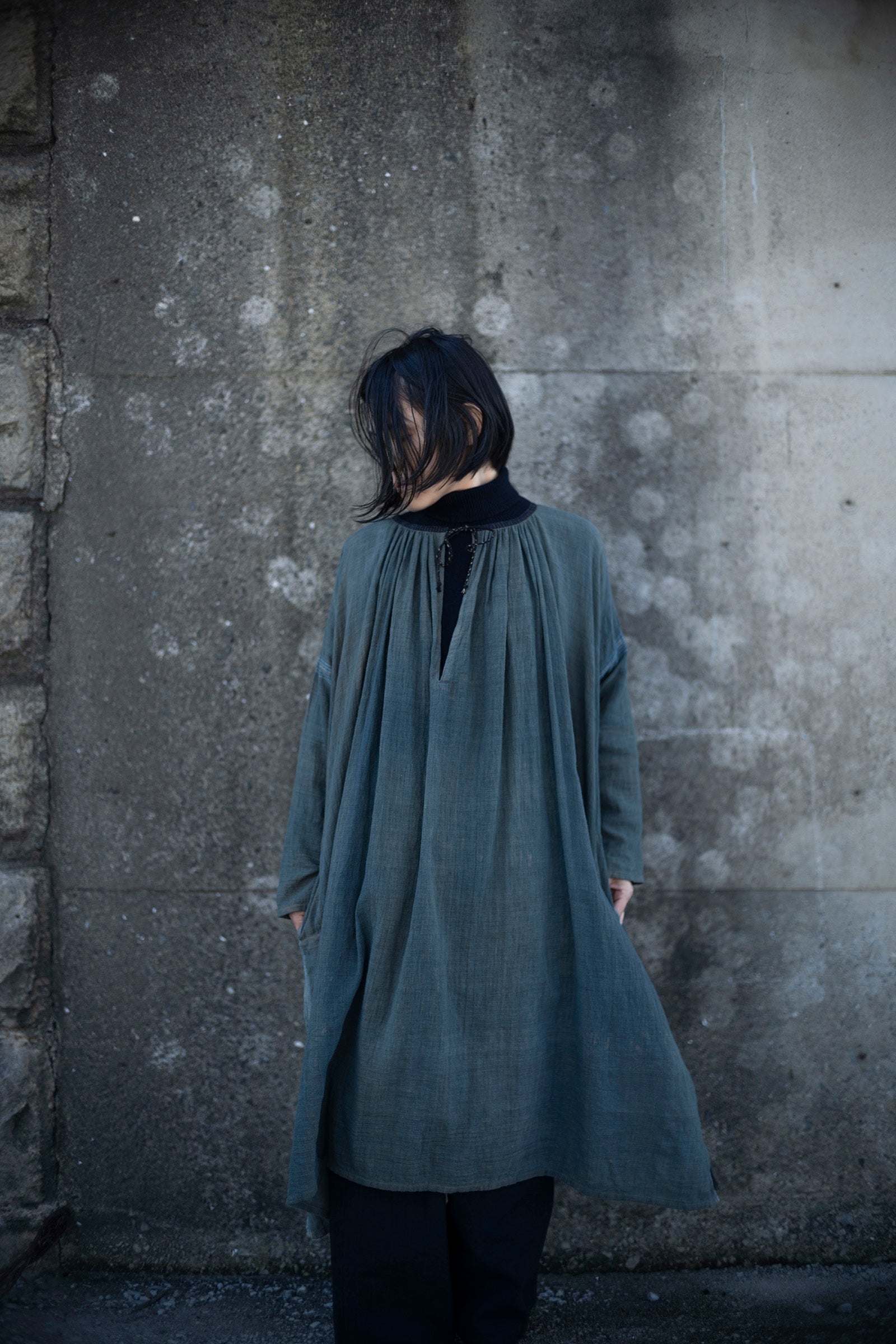 野原   Neck gathered dress 2