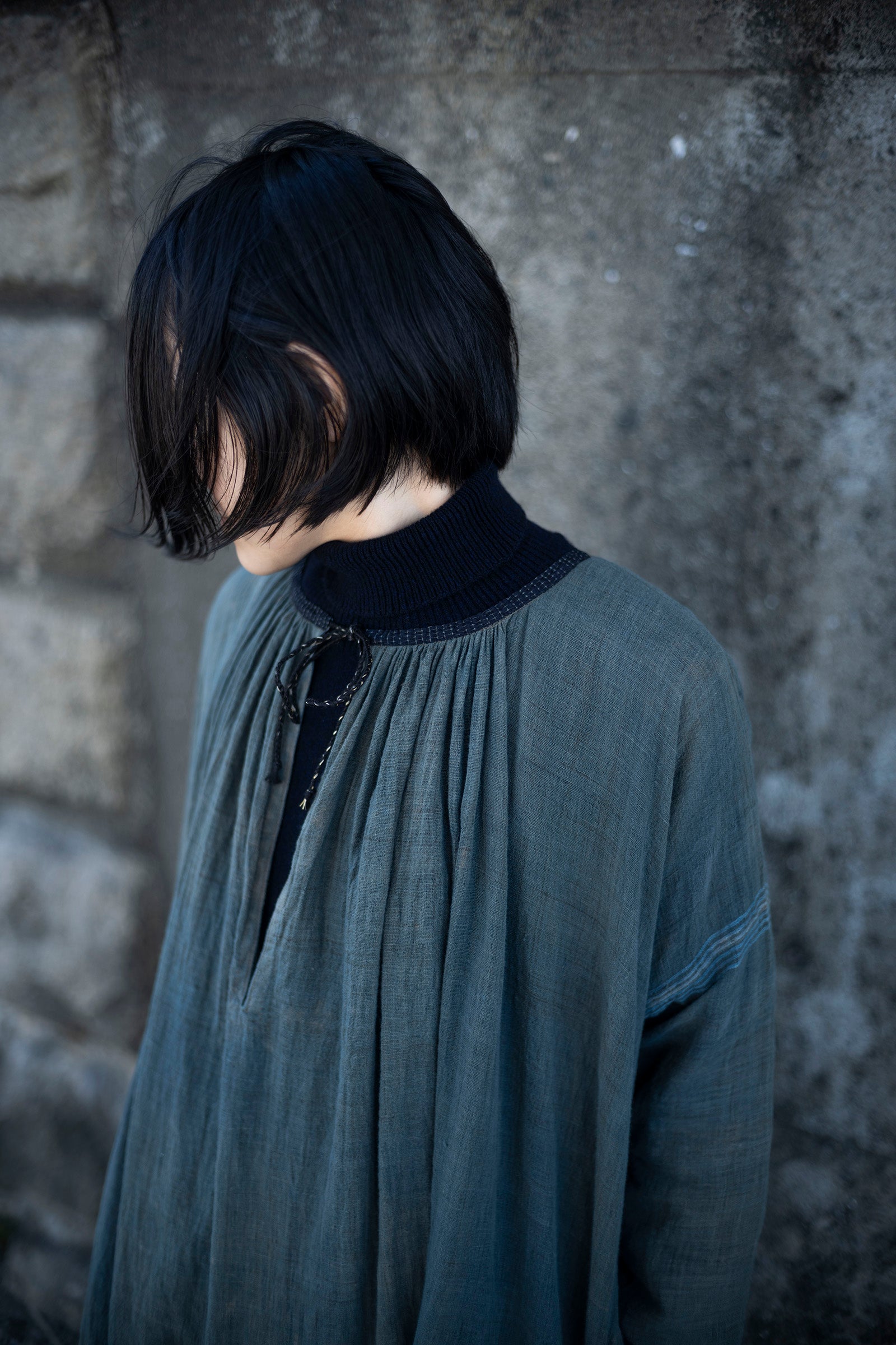 野原   Neck gathered dress 2