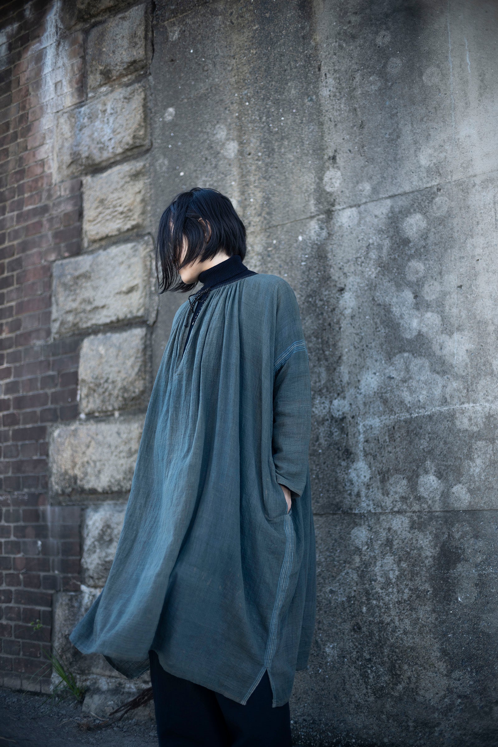 野原   Neck gathered dress 2