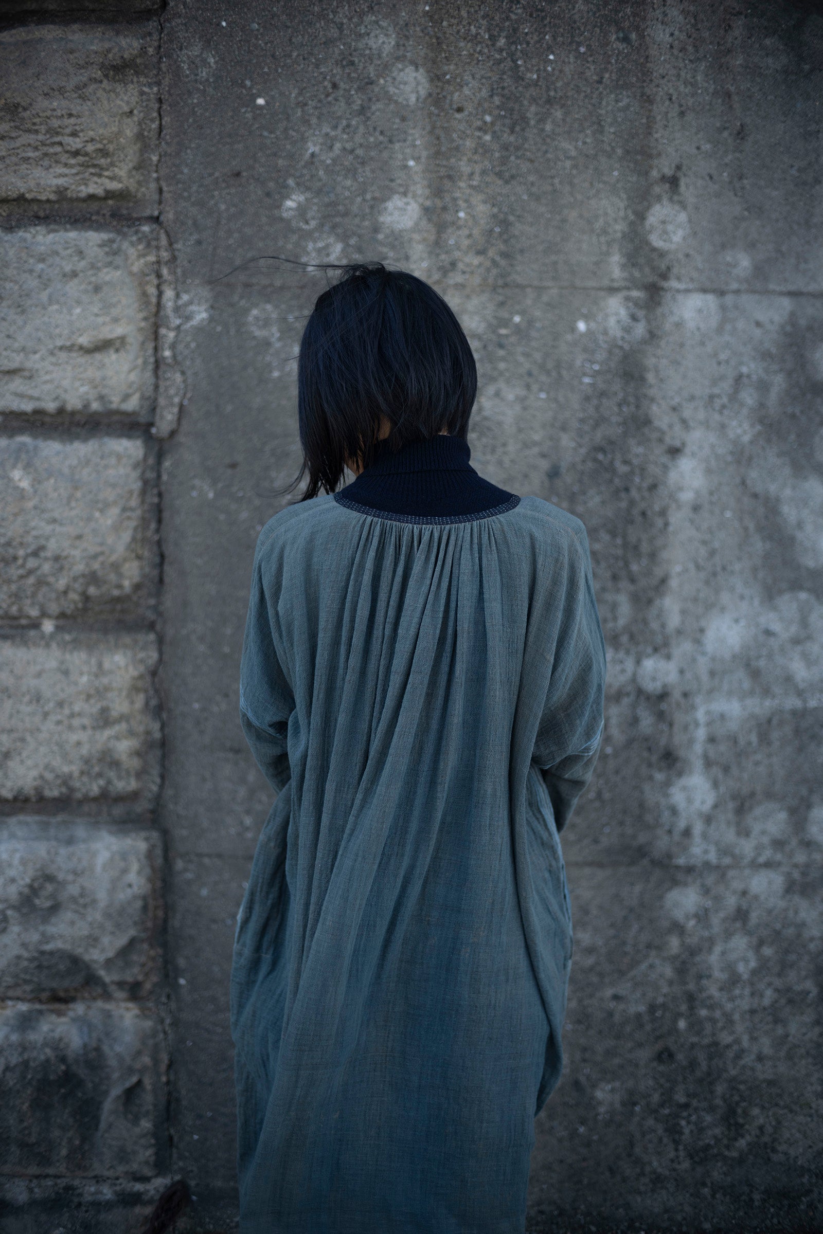 野原   Neck gathered dress 2
