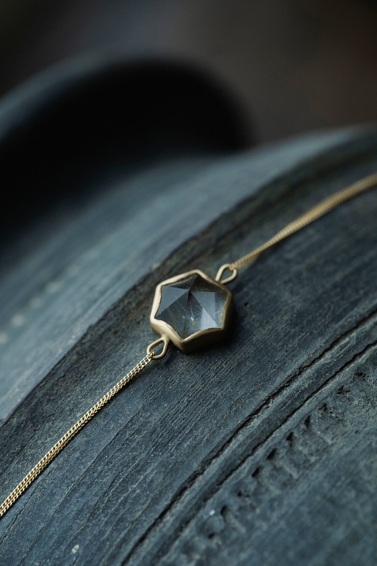 18K hexagon 18K bracelet (rutilated quartz)