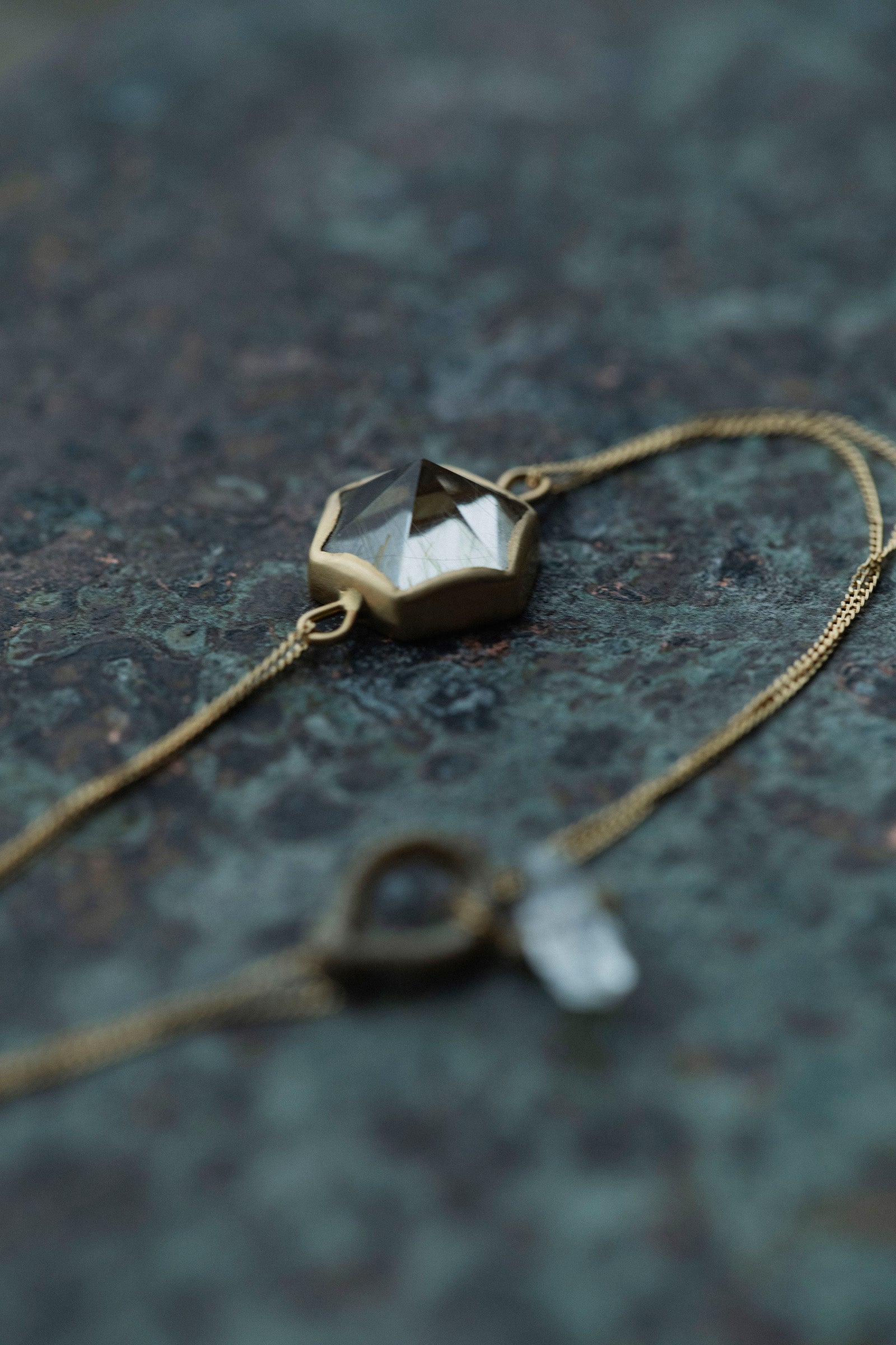 18K hexagon 18K bracelet (rutilated quartz)