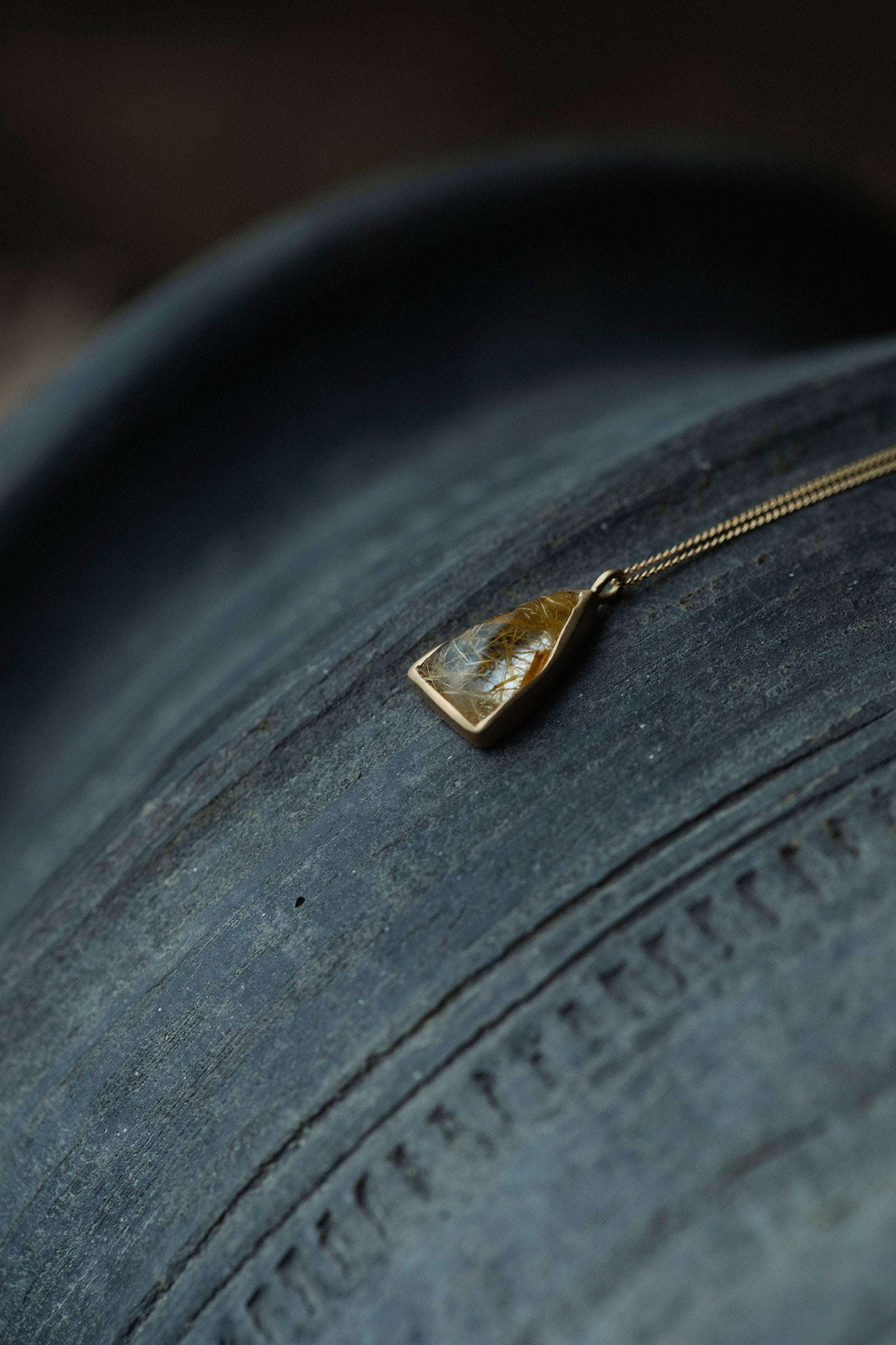 18K necklace ( 18K rutile quartz )
