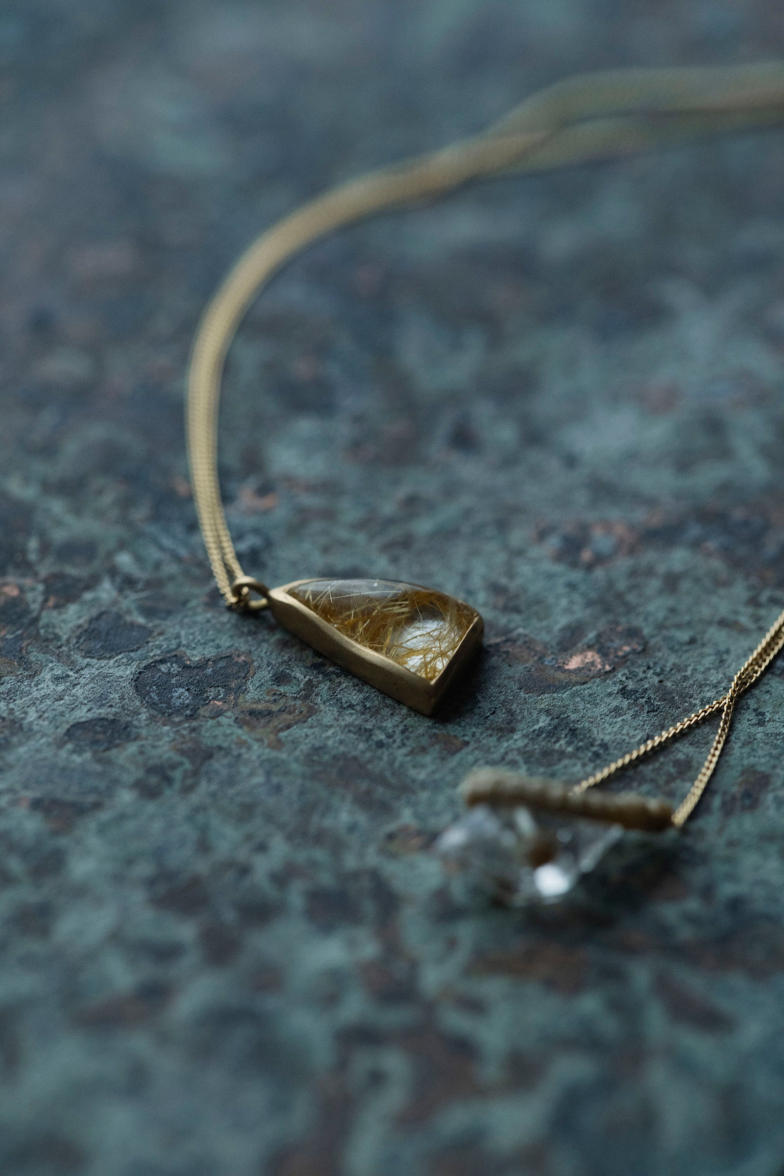18K necklace ( 18K rutile quartz )