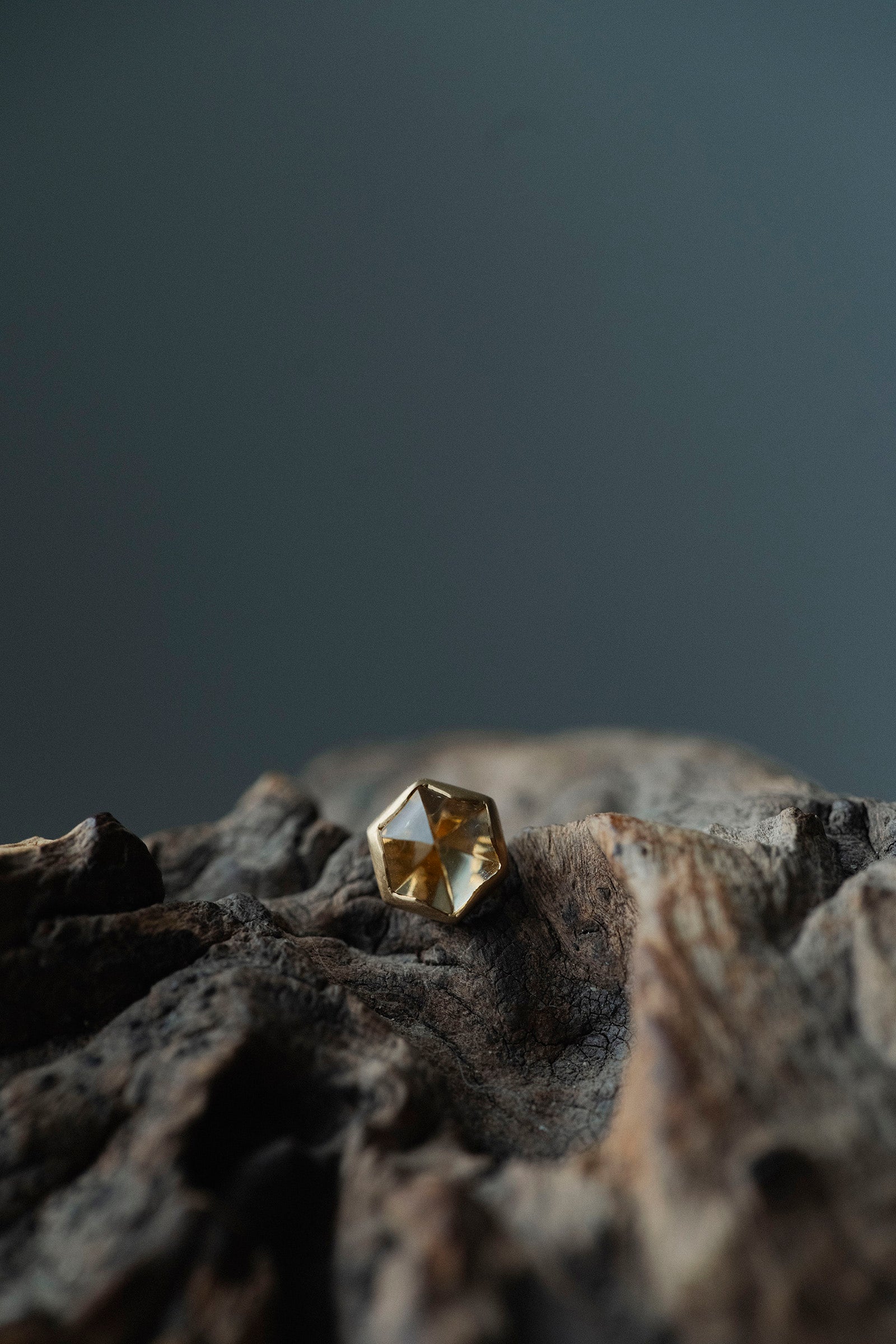 18K  hexagon  earrings (pair)