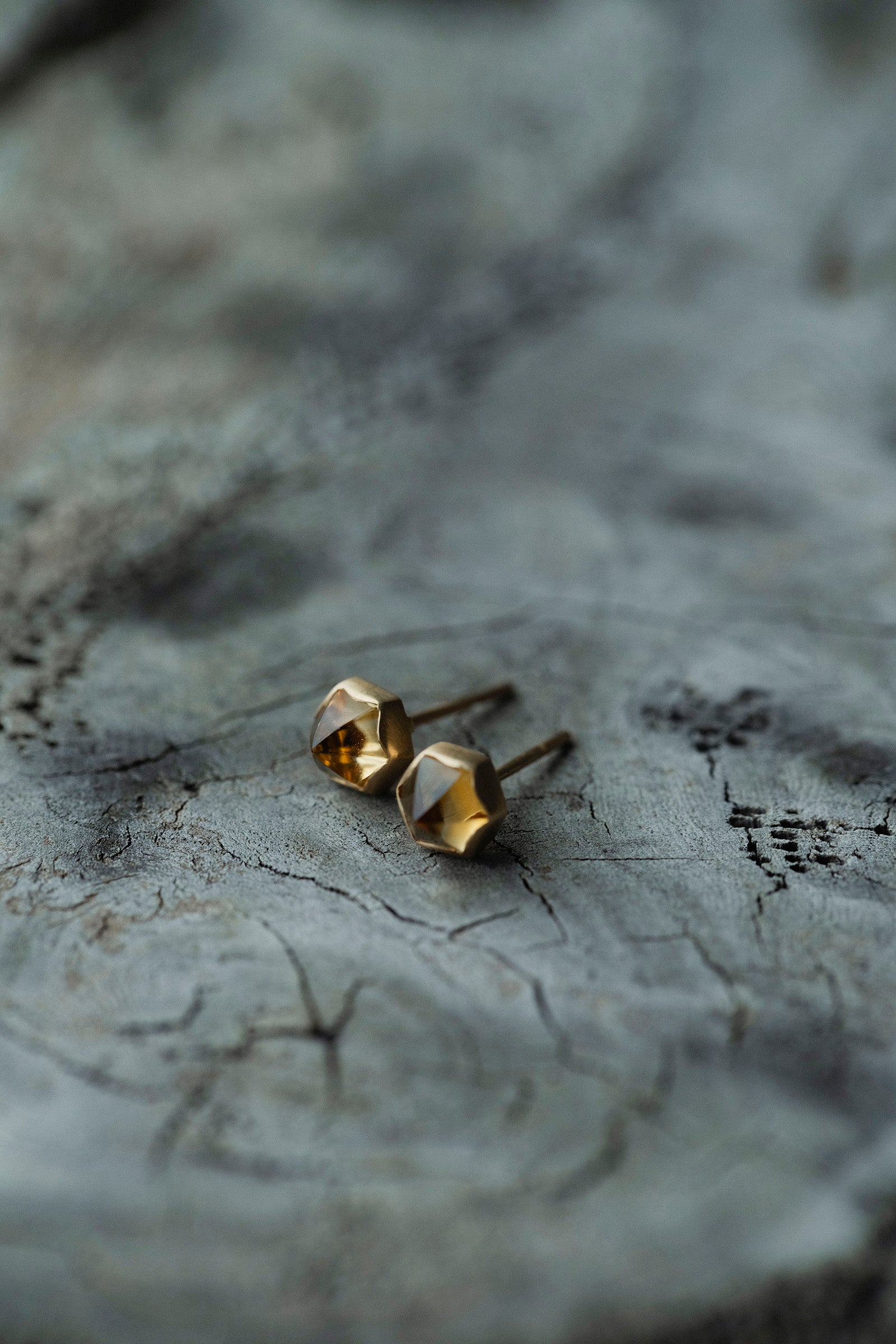 18K  hexagon  earrings (pair)