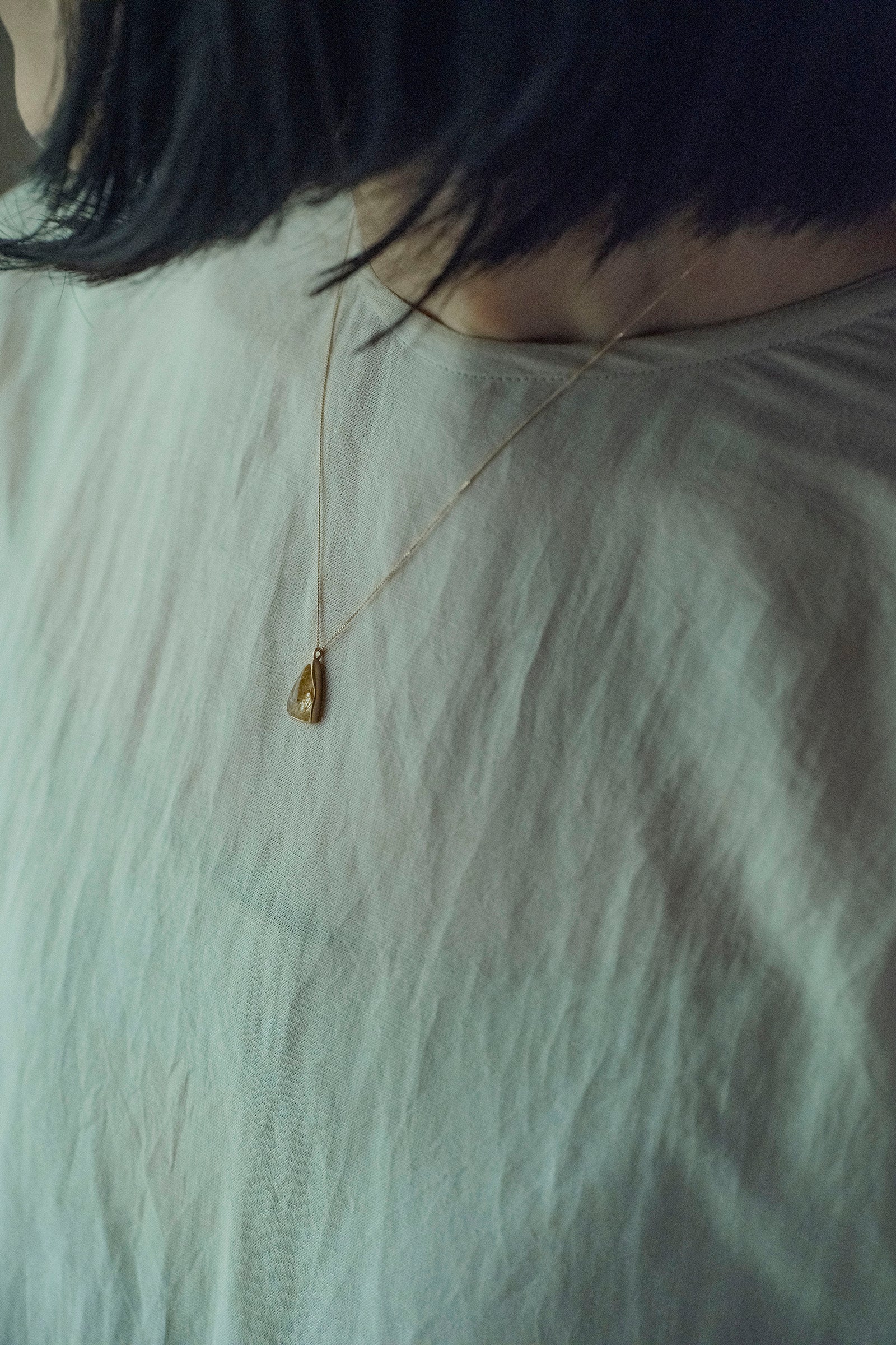 18K necklace ( 18K rutile quartz )