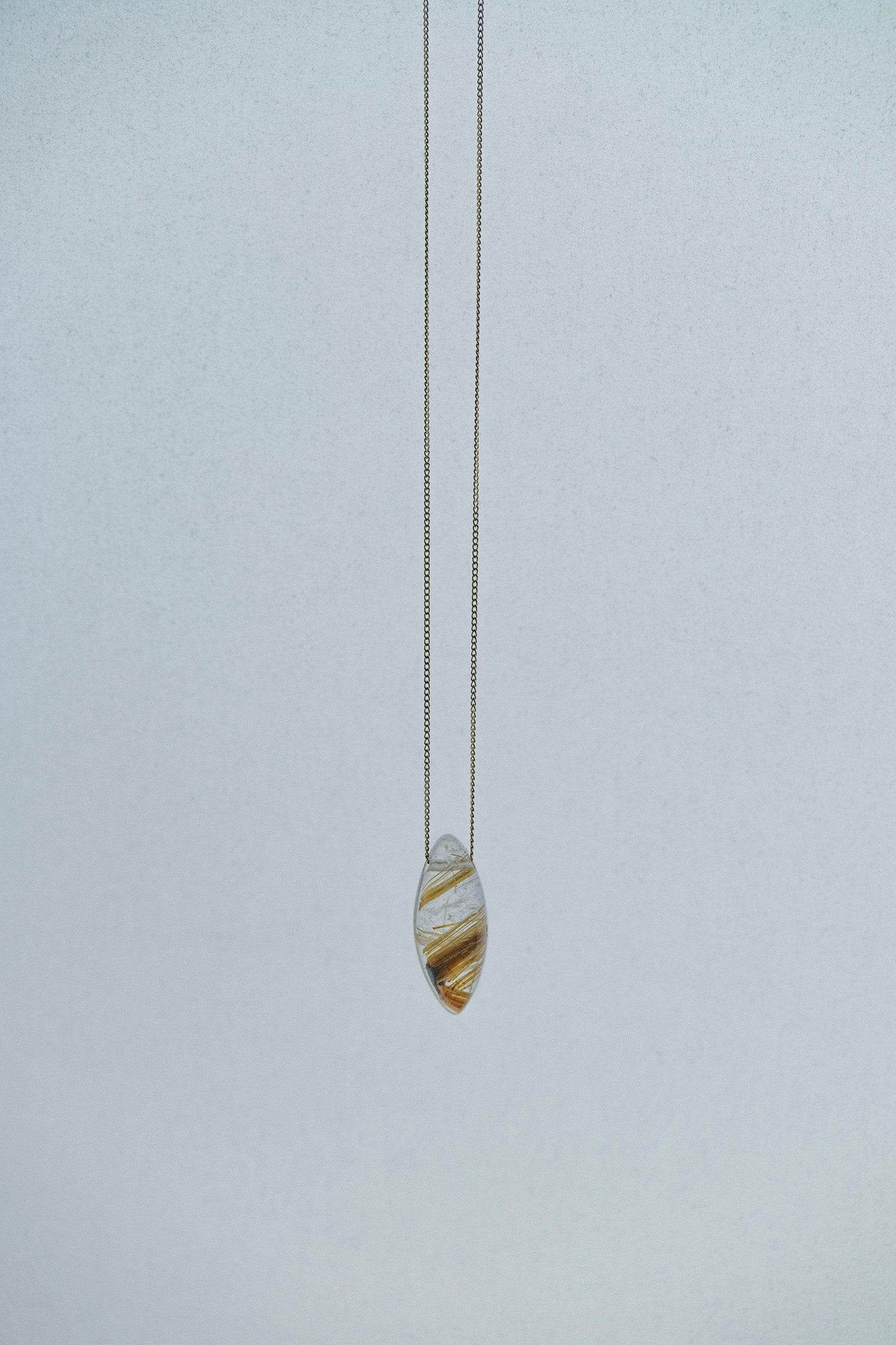 18K necklace ( rutile quartz )