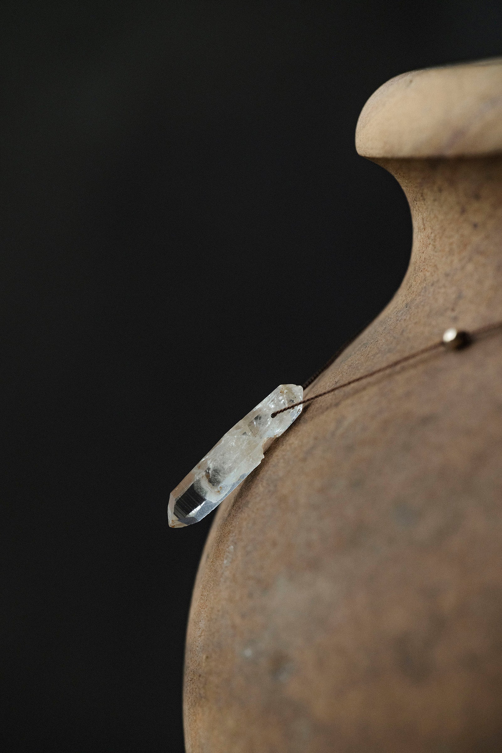 silk cord necklace - 1 (quartz)