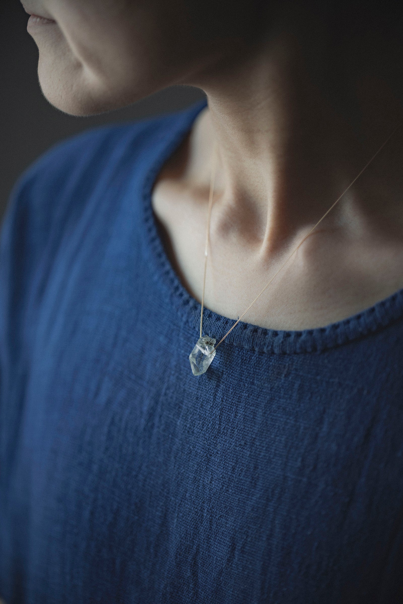 18K necklace (rose quartz)