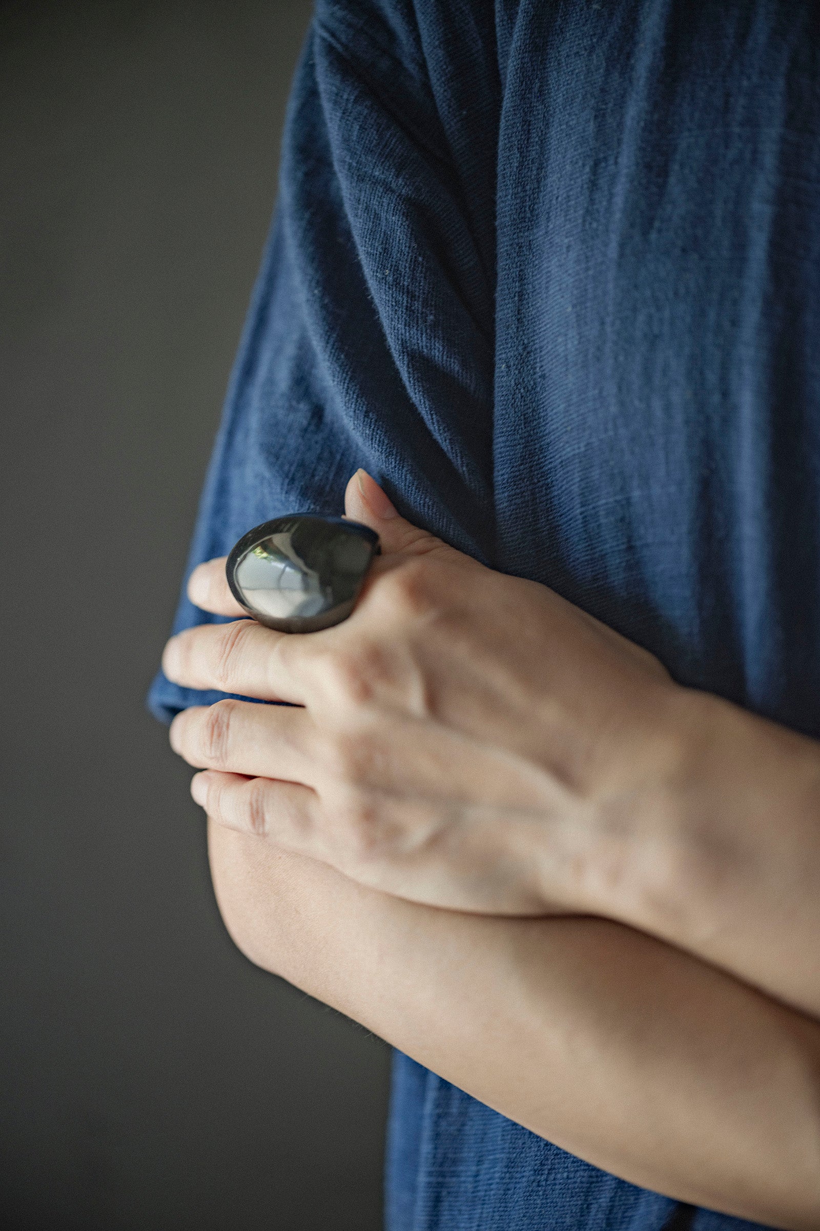 golden  obsidian ring
