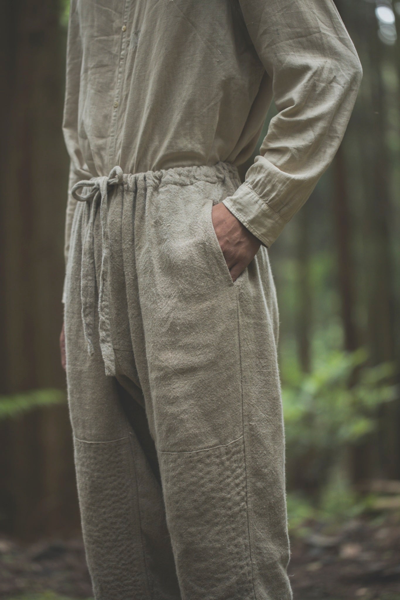 橡人ノ衣　シボリ (下衣) 亜麻