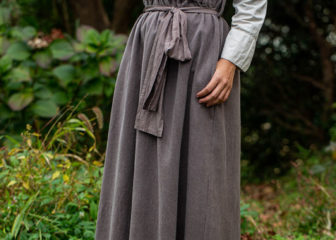 beautiful-mud-dyed-wool-v-necked-dress