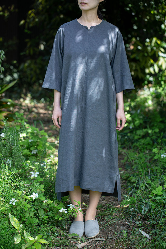 COSMIC WONDER Silk & Linen smock dress | うつしき